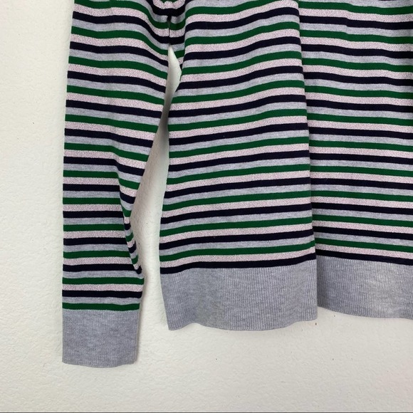 JoosTricot Metallic Striped Stretch-knit Sweater Long Sleeve Medium - Picture 3 of 9